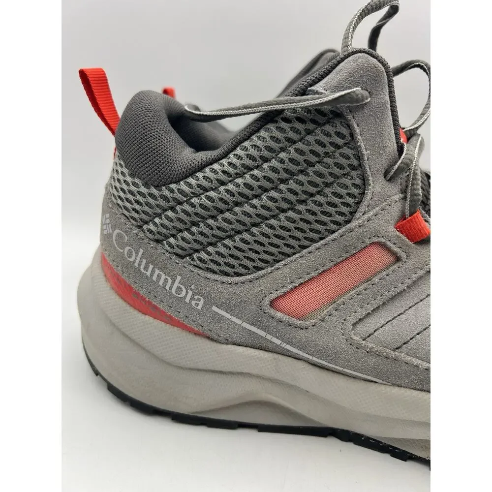 Columbia Trailstorm Mid Hiking Shoes Mens 11.5 Gray Red Omni Grip Boots